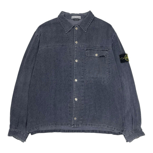Vintage Stone Island Resin Spalmatura Overshirt, Size Large | O/S, Blue