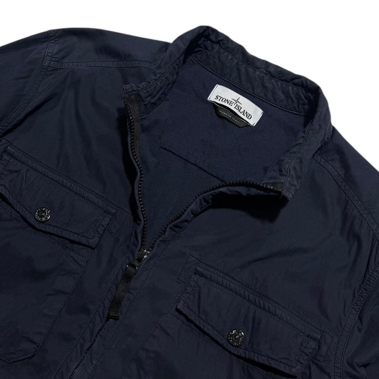 Stone Island Brushed Cotton Overshirt | Large, Navy