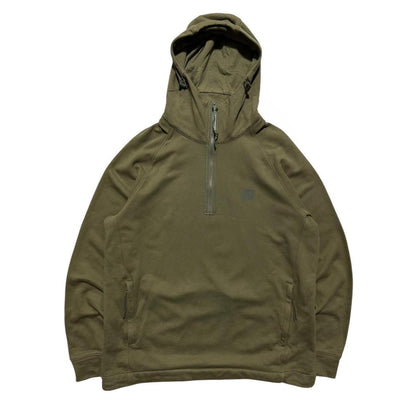 CP Company Zip Down Khaki Hoodie