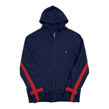 Vivienne Westwood Navy Full Zip Hoodie, Size Large | O/S, Navy