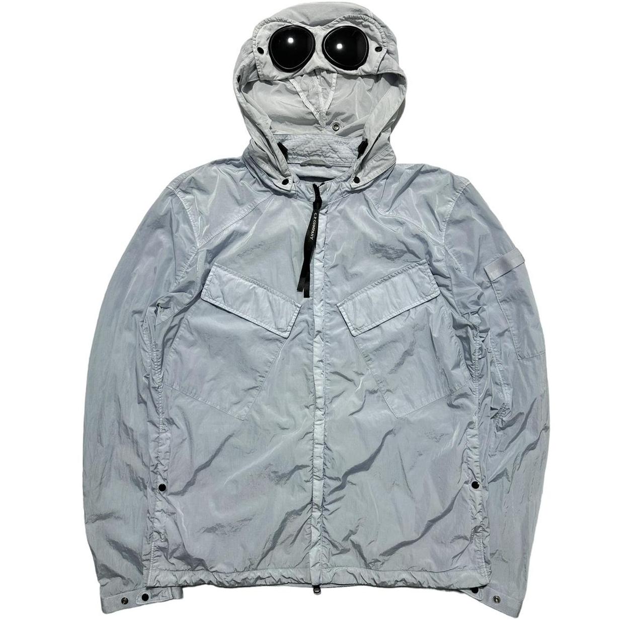 CP Company Chrome Ice Blue Nylon Goggle Jacket