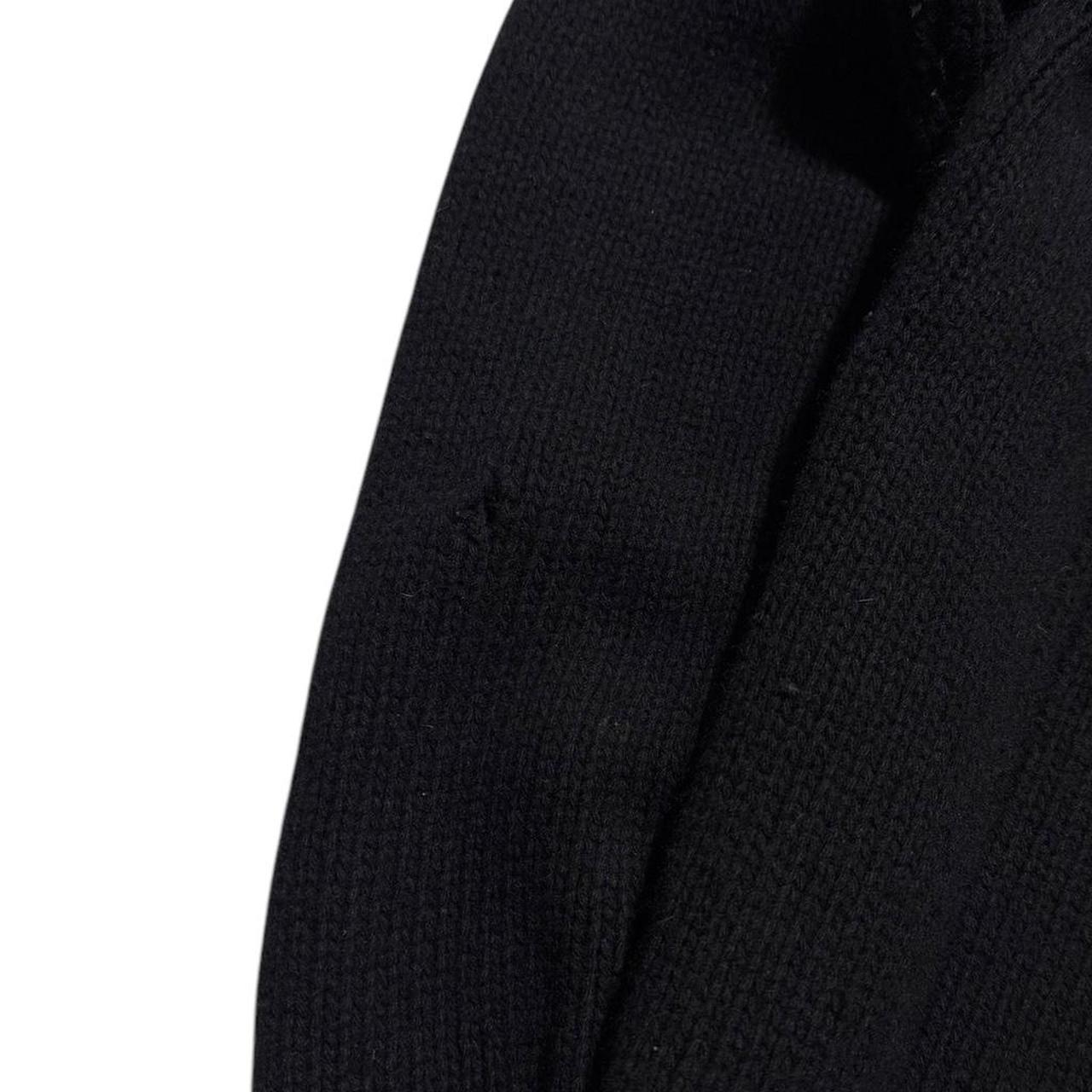 Stone Island Black Wool Arm Compass Sweater | Large, Black