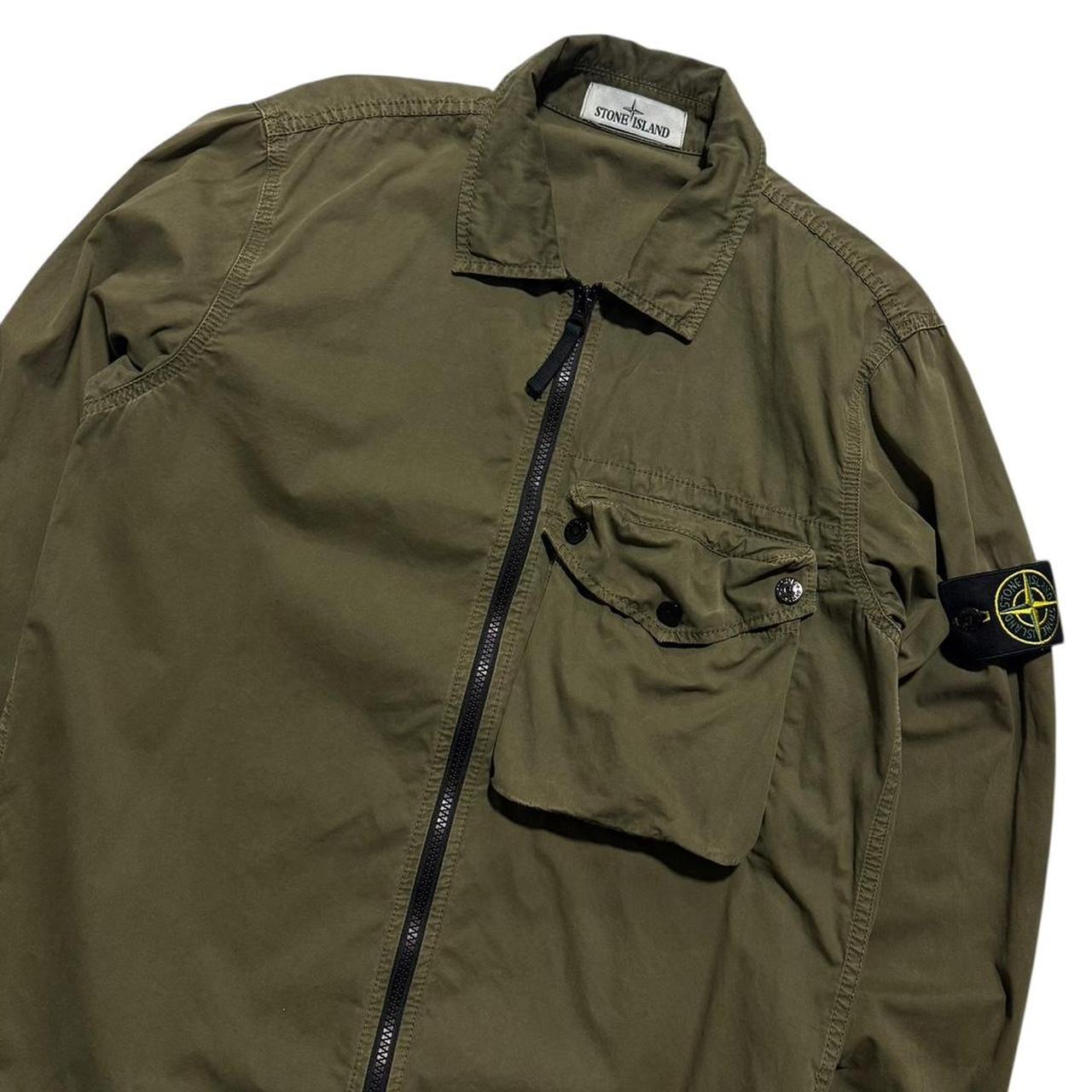 Stone Island Canvas Overshirt | Small, Olive Green