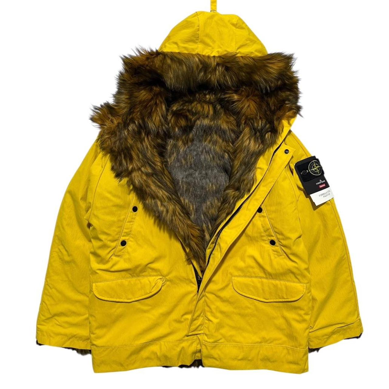 Stone Island Supreme 2022 Formula Steel Faux Fur Reversible Jacket | Small, TBD