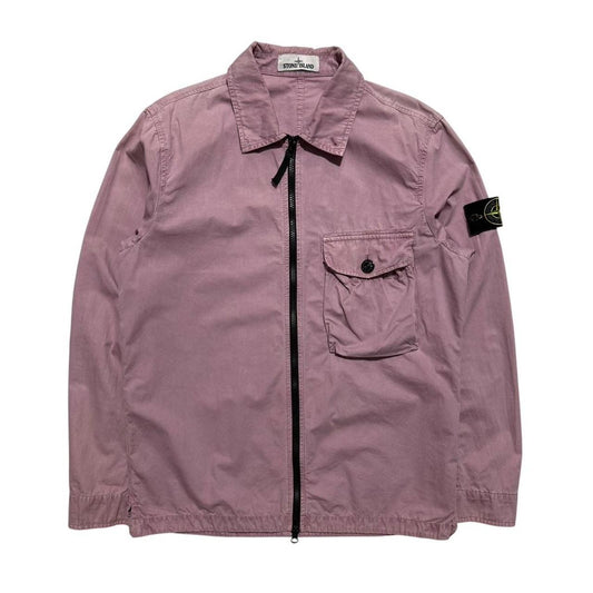 Stone Island Canvas Overshirt | Medium, Mauve