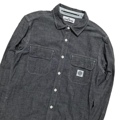 Stone Island Grey Button Up Shirt