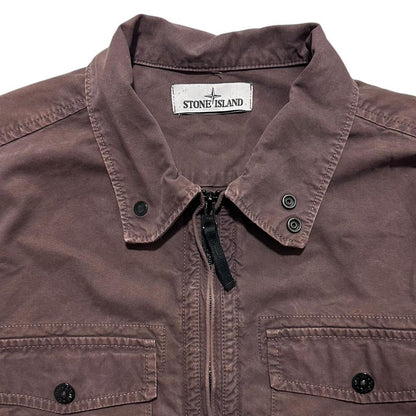 Stone Island Burgundy Canvas Overshirt