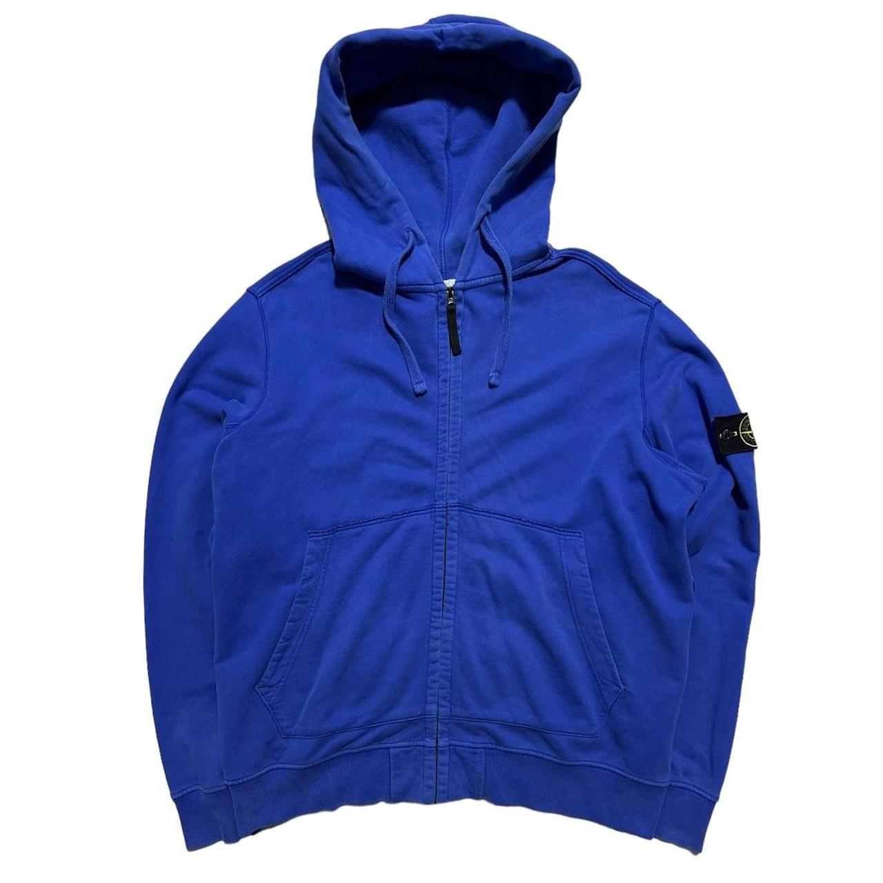 Stone Island Blue Zip Up Hoodie