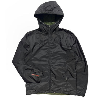 Prada Nylon Reversible Jacket | Medium, Black, Olive Green