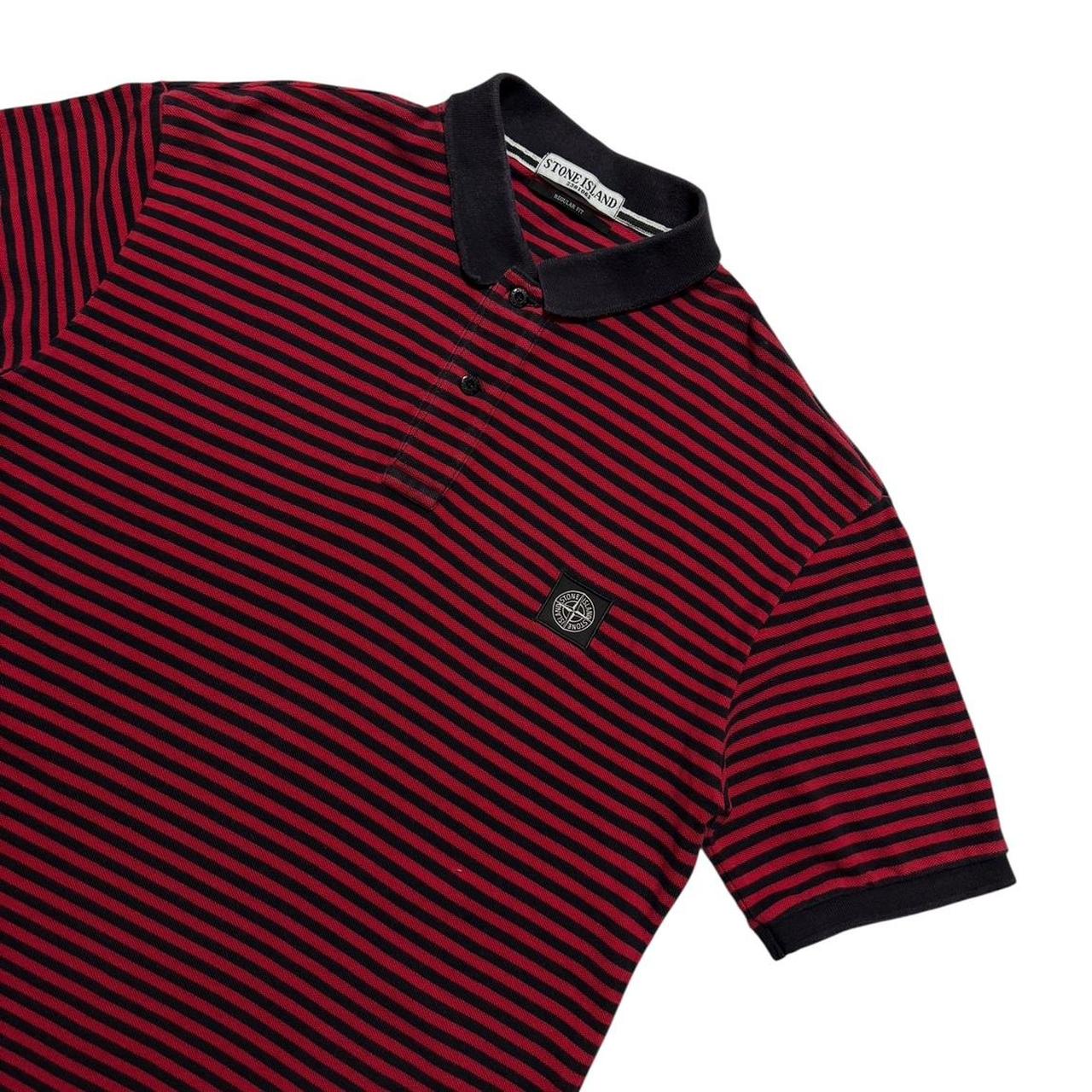 Stone Island Striped Polo Top