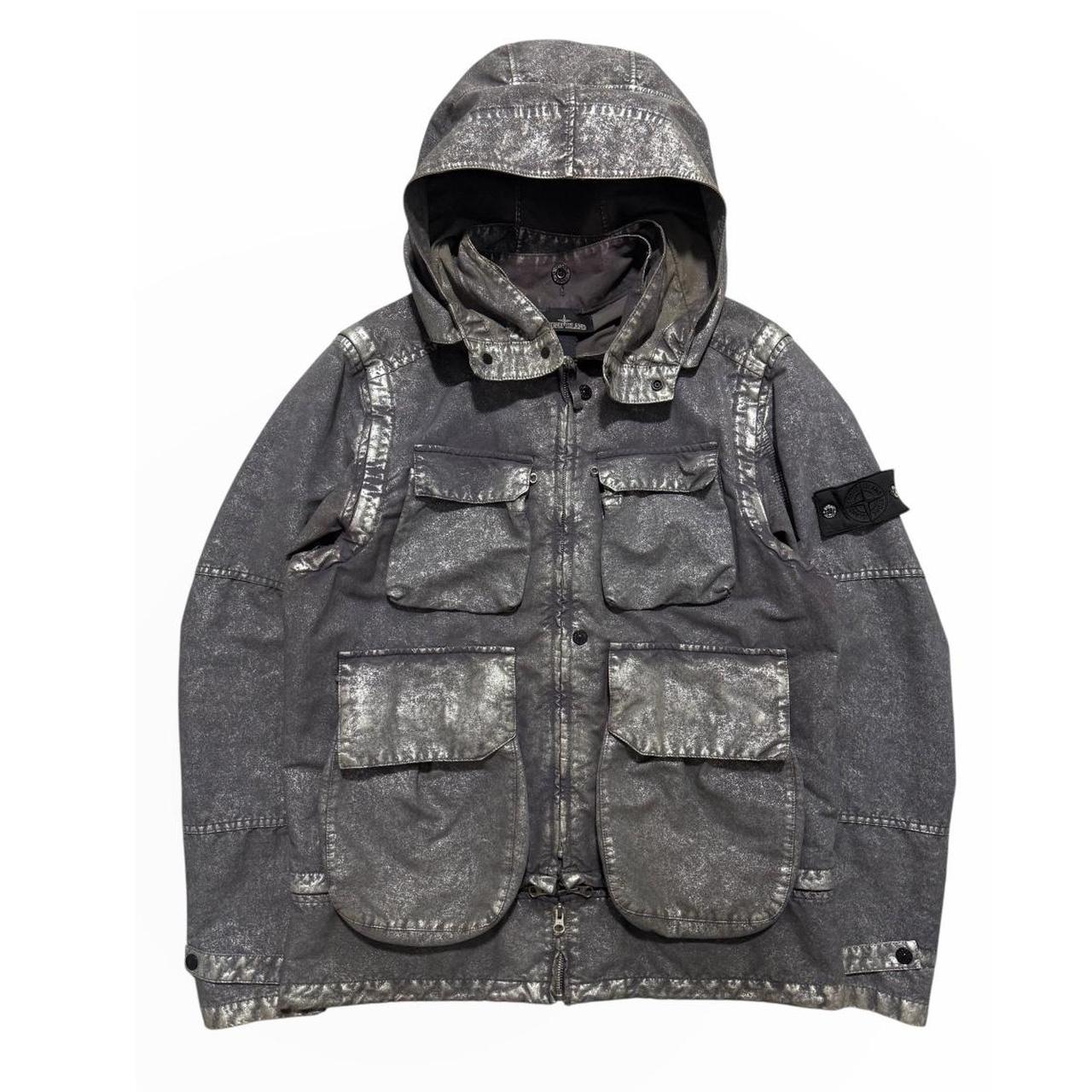 Stone Island David-C Multipocket Jacket | Large, Metallic Silver