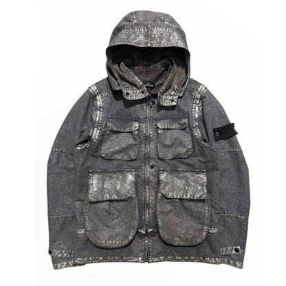 Stone Island David-C Multipocket Jacket | Large, Metallic Silver