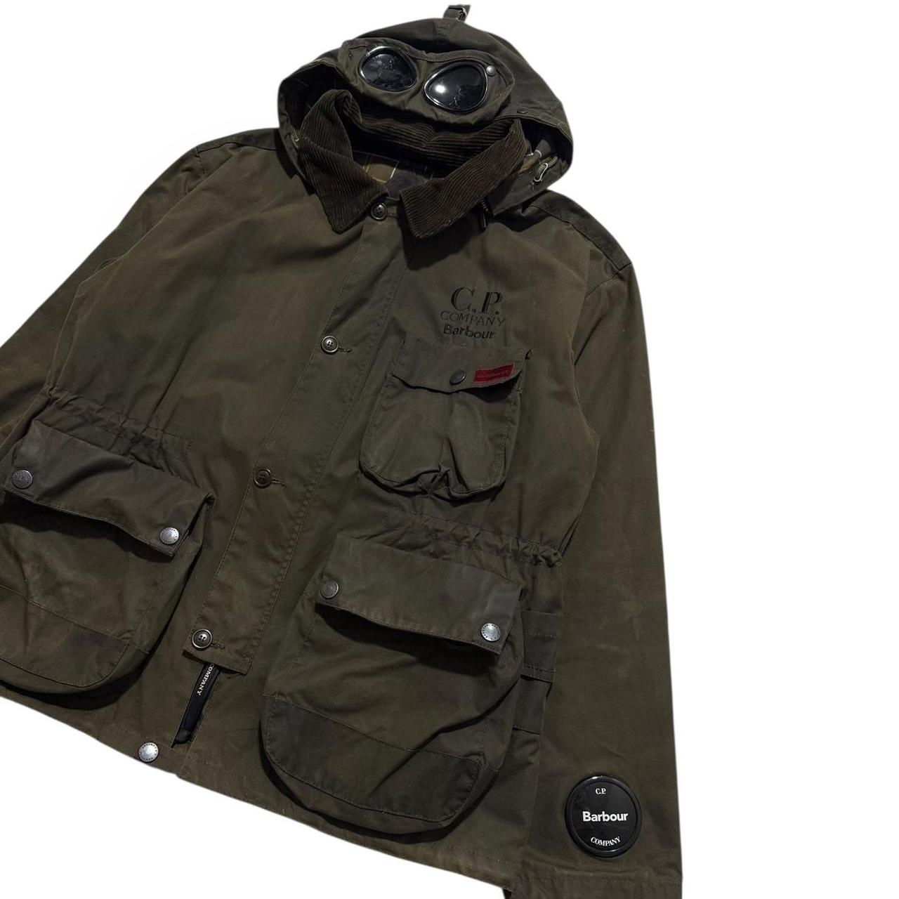 CP Company Barbour Wax Goggle Jacket | Large, Olive