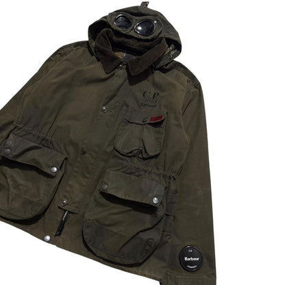 CP Company Barbour Wax Goggle Jacket | Large, Olive