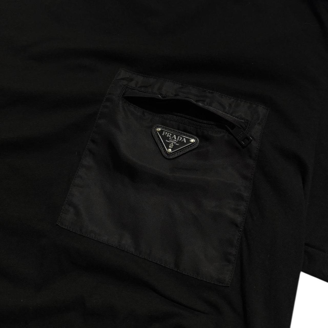 Prada Re Nylon Black Pocket T-Shirt | Large, Black