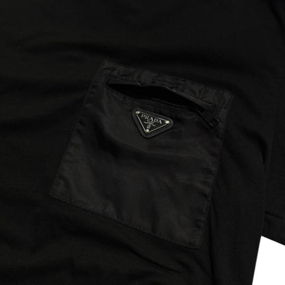 Prada Re Nylon Black Pocket T-Shirt | Large, Black