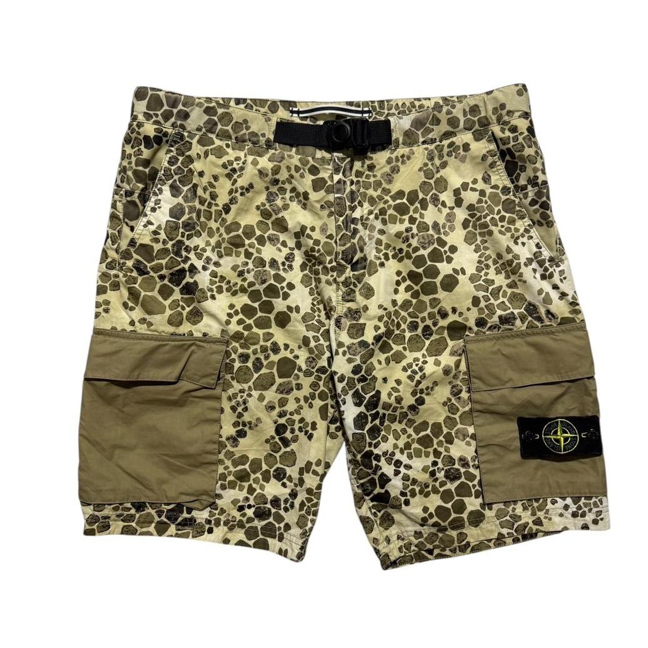 Stone Island Crocodile Camo Cargo Shorts