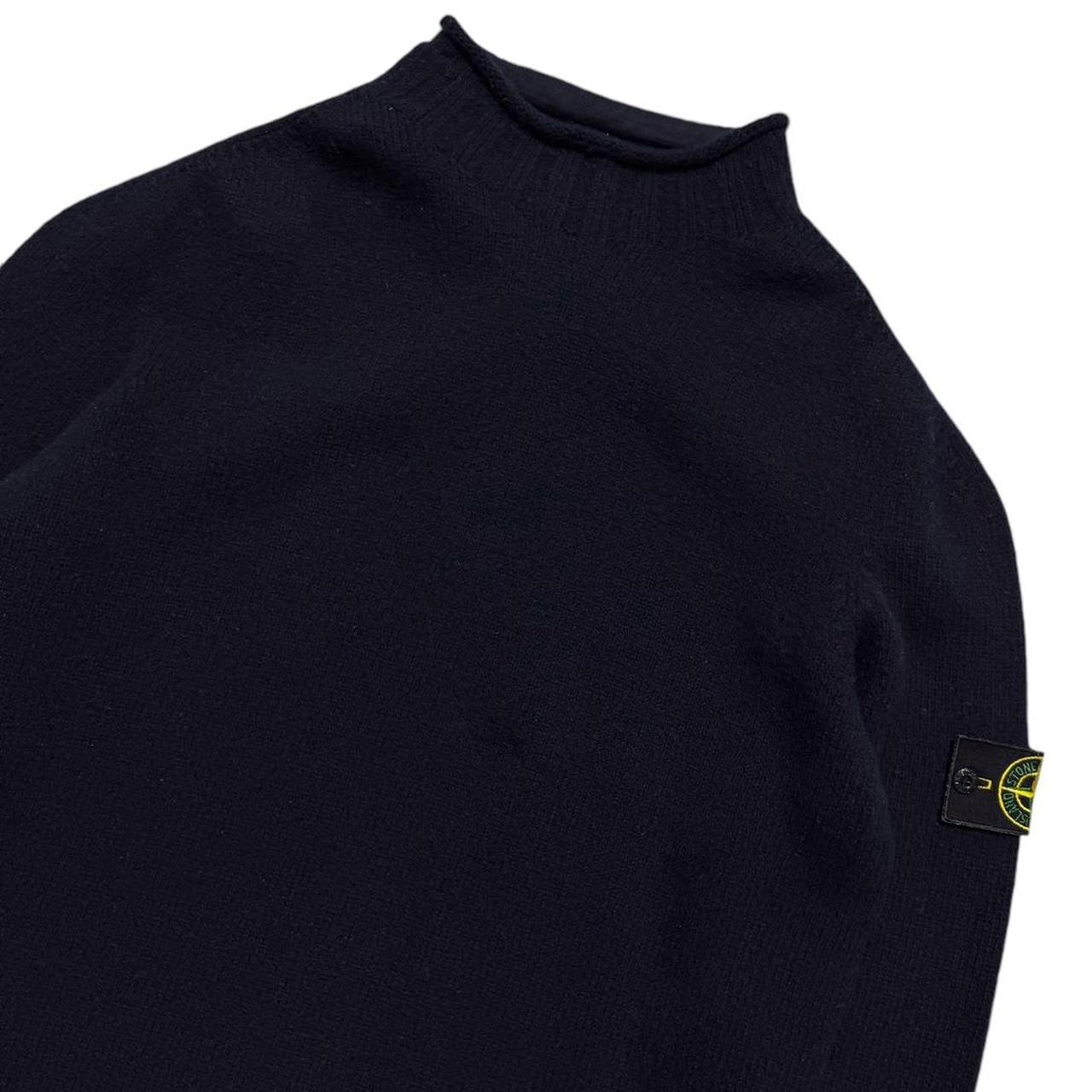 Stone Island 2000s Navy Mock Neck Pullover