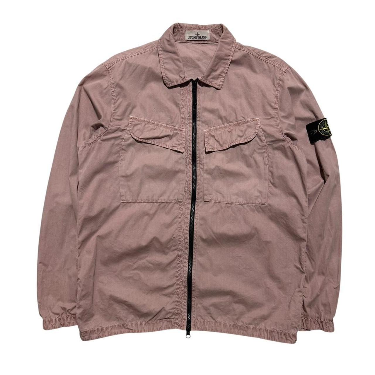 Stone Island Canvas Overshirt | Large, Dusty Pink