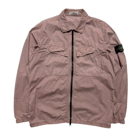 Stone Island Canvas Overshirt | Large, Dusty Pink