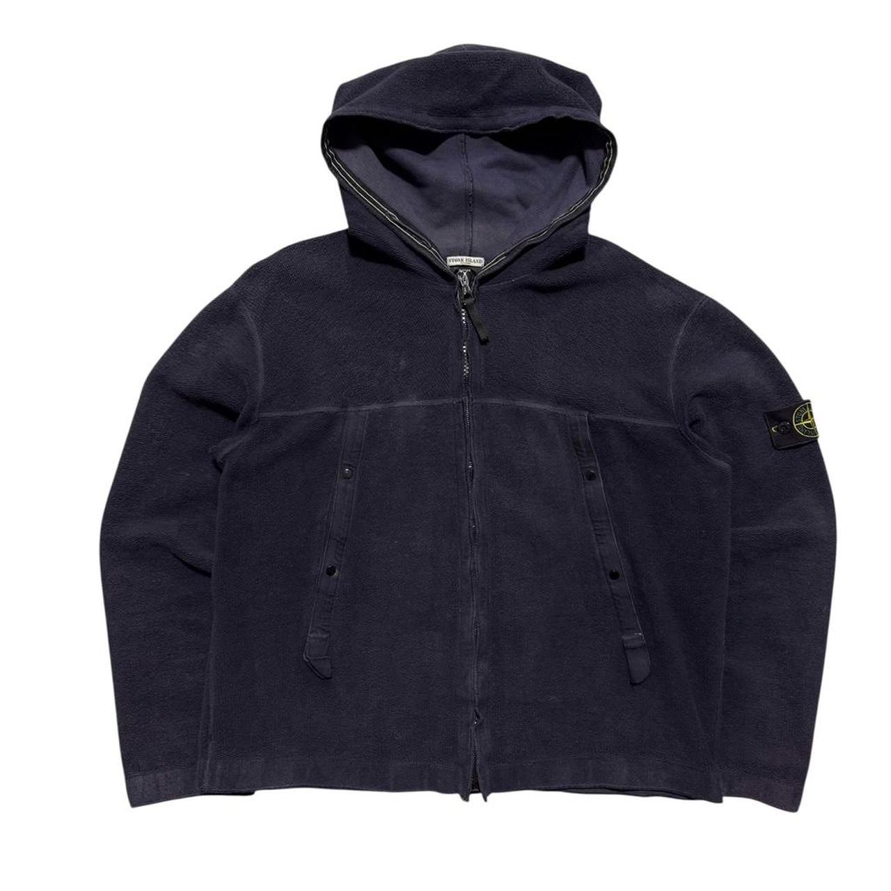 Stone Island Zip Up Knit Hoodie