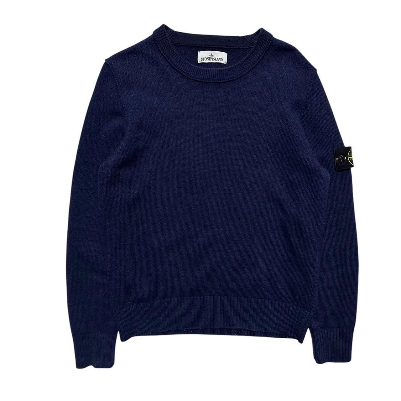 Stone Island Navy Wool Pullover Crewneck