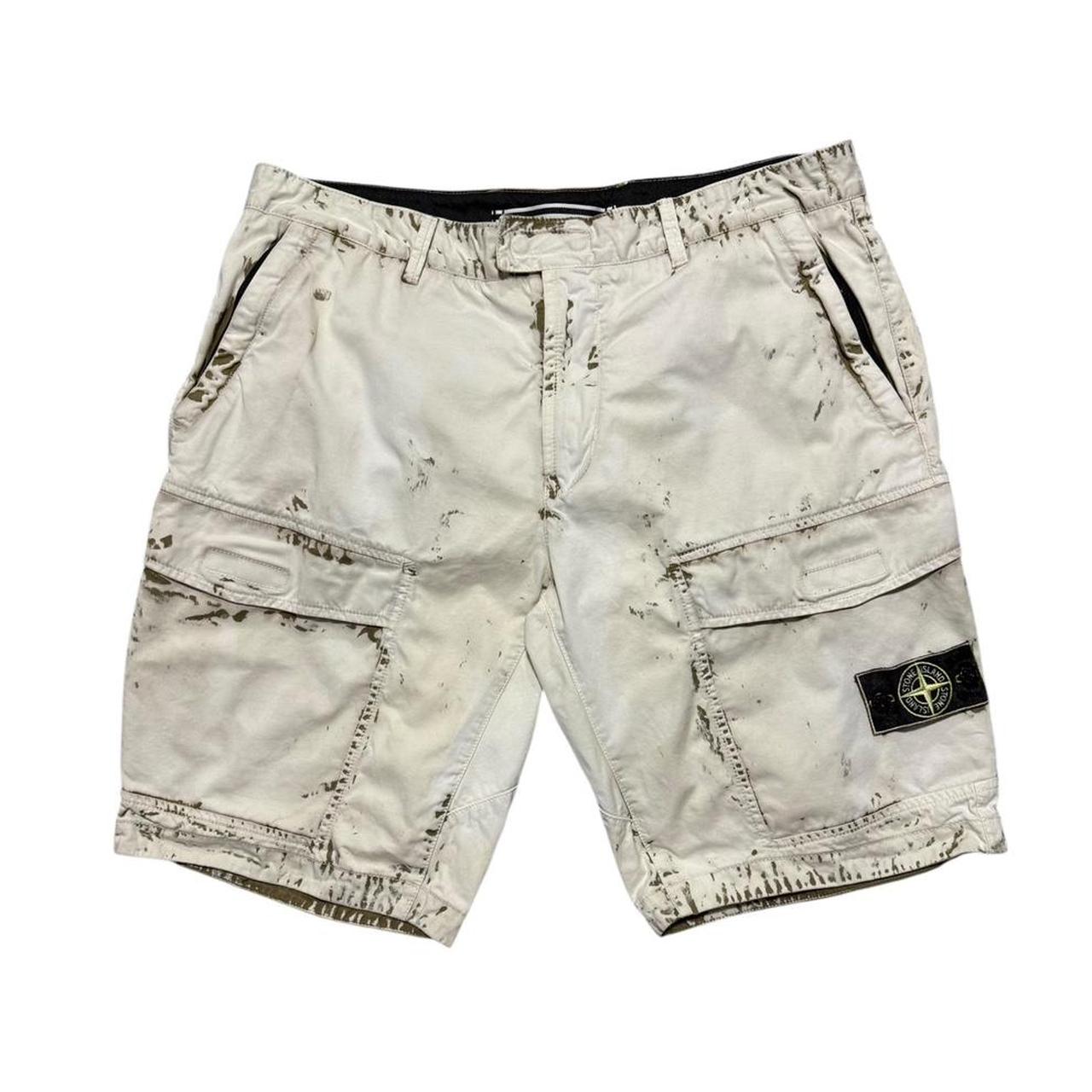 Stone Island Hand Corrosion Shorts | W36, Beige