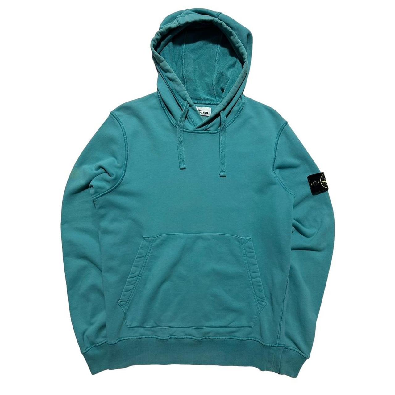 Stone Island Turquoise Pullover Hoodie