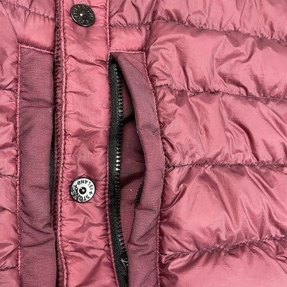 Stone Island Down Overshirt Garment Dyed Micro Yarn Jacket Shacket, Size Medium | O/S, Burgundy