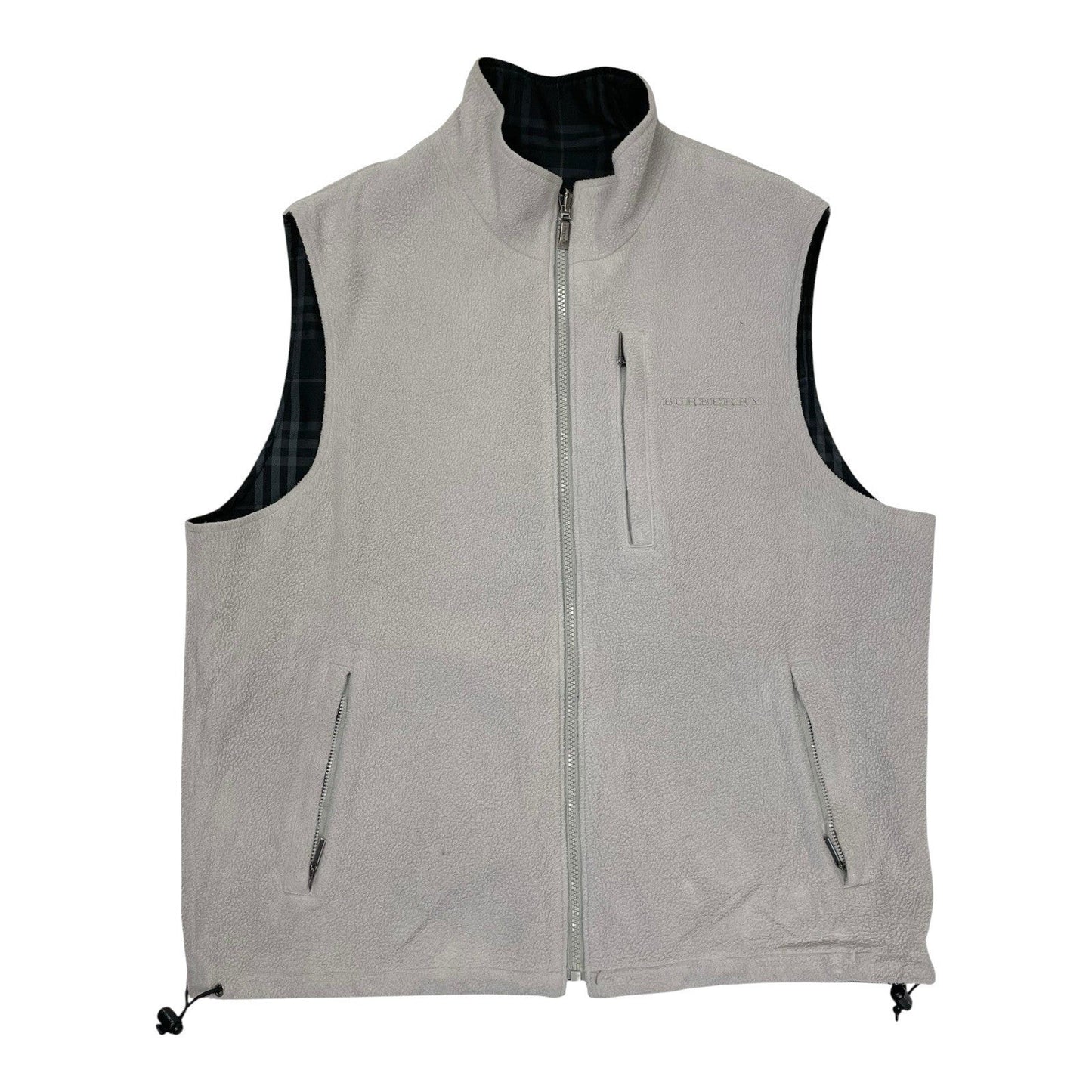 Vintage Burberry Nova Check Reversible Vest, Size Medium | O/S, Black