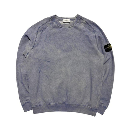 Stone Island Dust Treatment Pullover Crewneck | Large, Dusty Blue