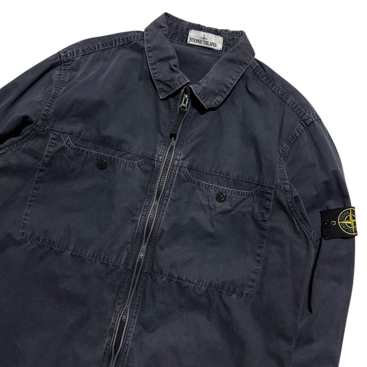 Stone Island Canvas Overshirt | Large, Navy