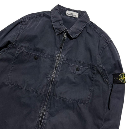 Stone Island Canvas Overshirt | Large, Navy