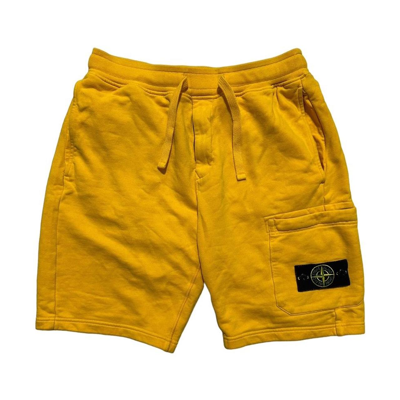 Stone Island Yellow Cotton Shorts | Small, Yellow