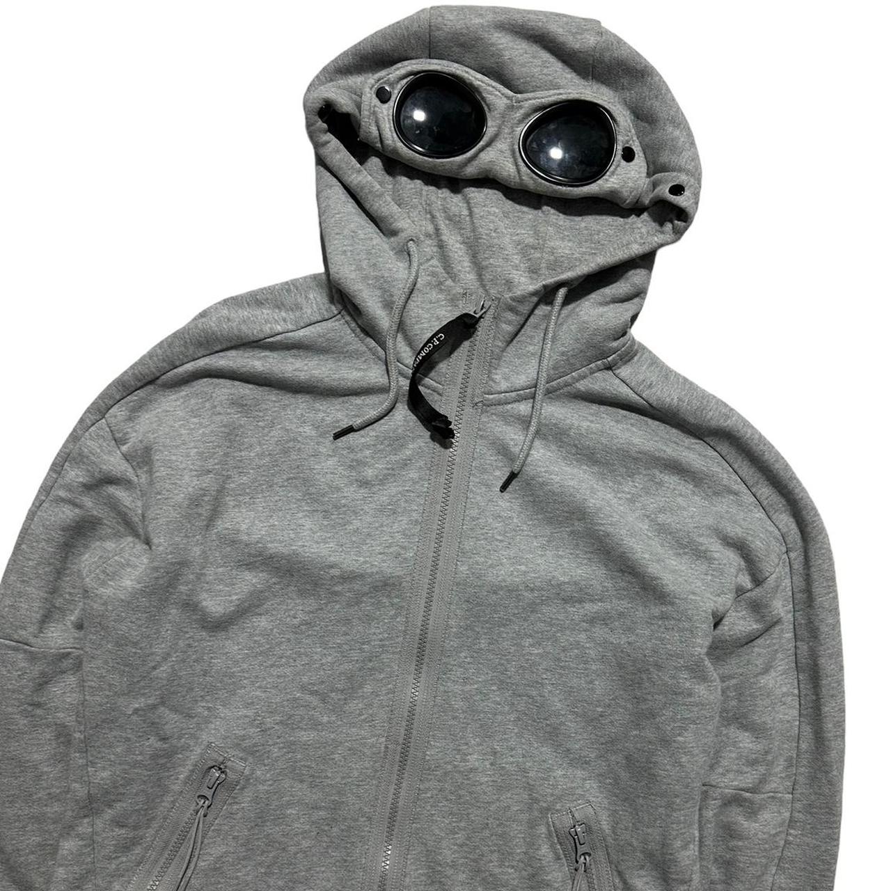 CP Company Grey Goggle Hoodie | Small, Grey