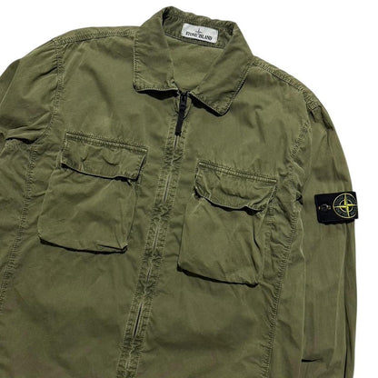 Stone Island Canvas Overshirt | Large, Olive