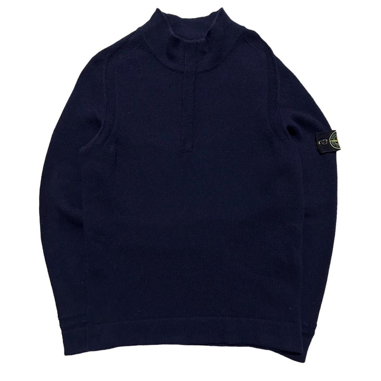 Stone Island Navy Quarter Zip Pullover