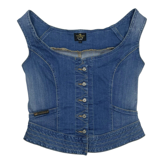 Vivienne Westwood Lee Denim Corset, Size Large L | O/S, Blue