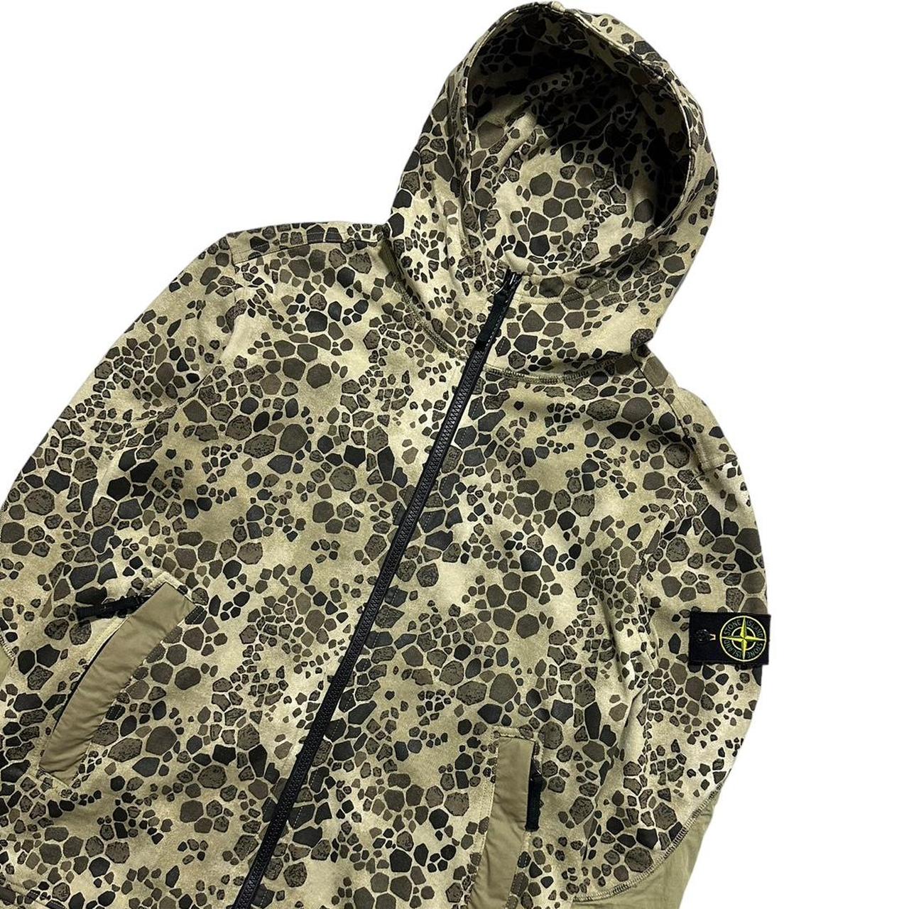 Stone Island crocodile camo zip up hoodie