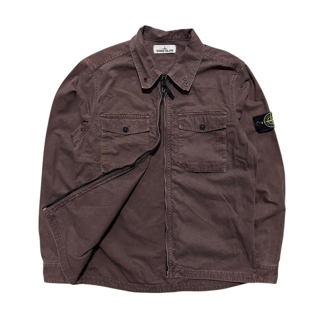 Stone Island Burgundy Canvas Overshirt