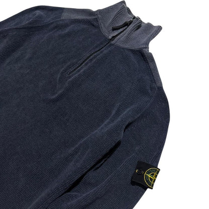 Stone Island Ribbed Cotton Quarter Zip