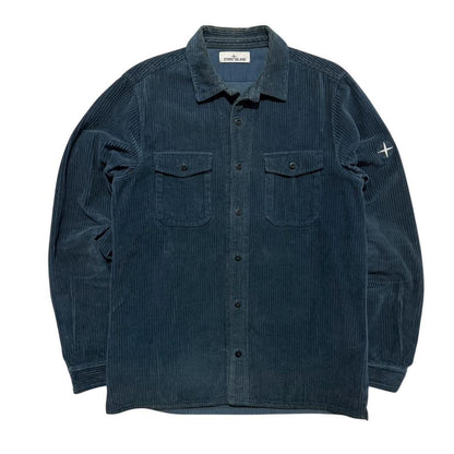 Stone Island Heavy Corduroy Shirt | Large, Navy Blue