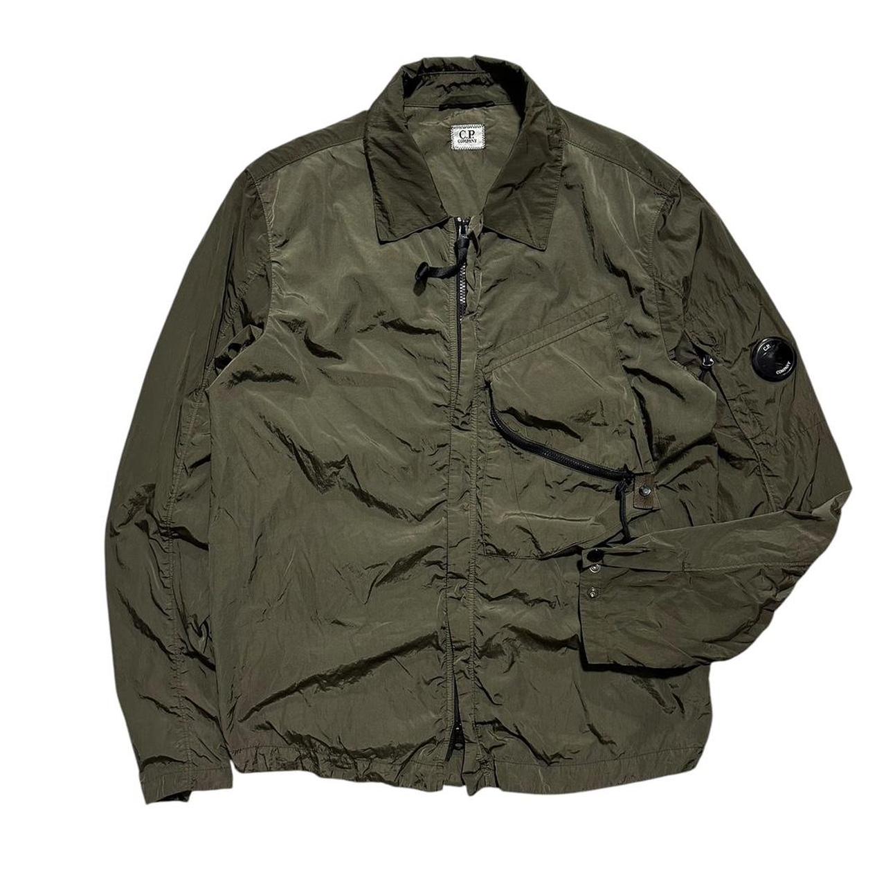 CP Company Nylon Chrome Overshirt | Medium, Olive Green