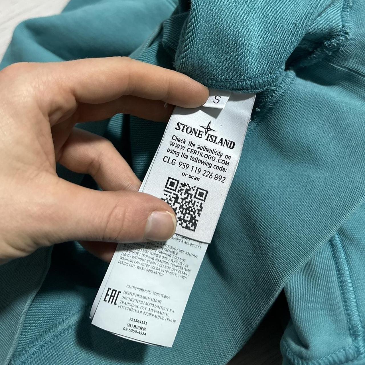 Stone Island Turquoise Pullover Hoodie