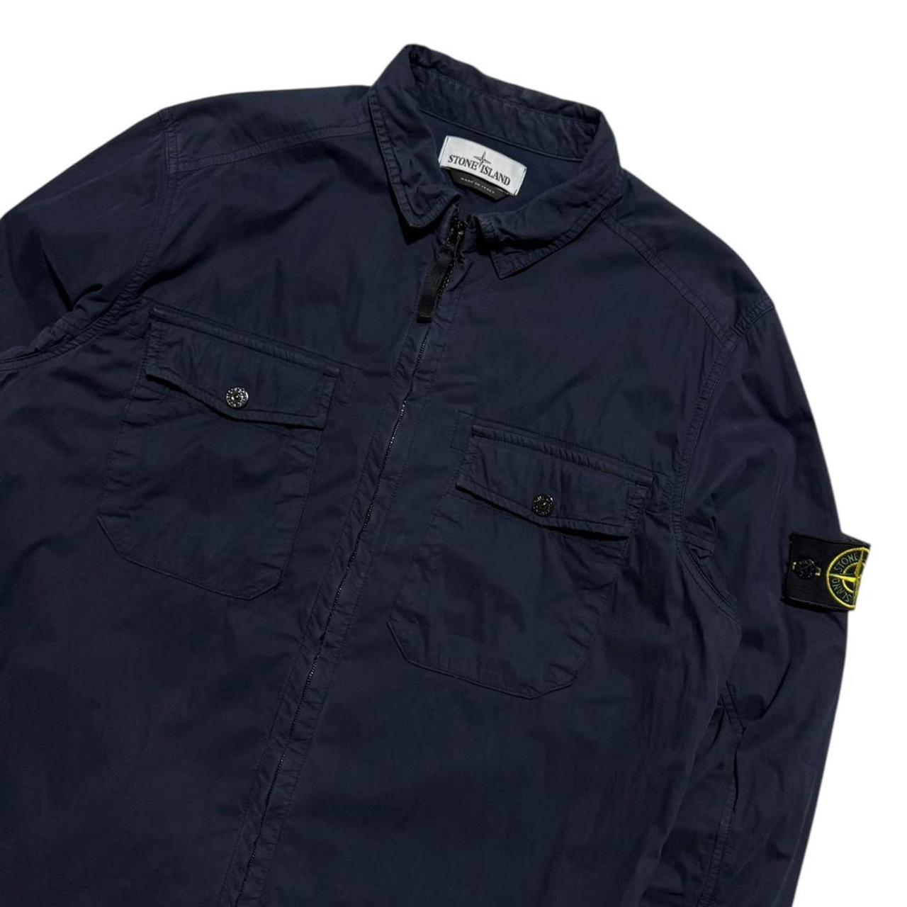 Stone Island Brushed Cotton Overshirt | Large, Navy