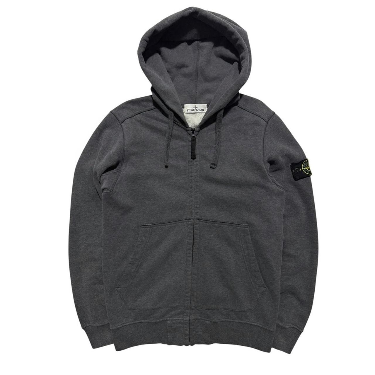 Stone Island Grey Zip Up Hoodie