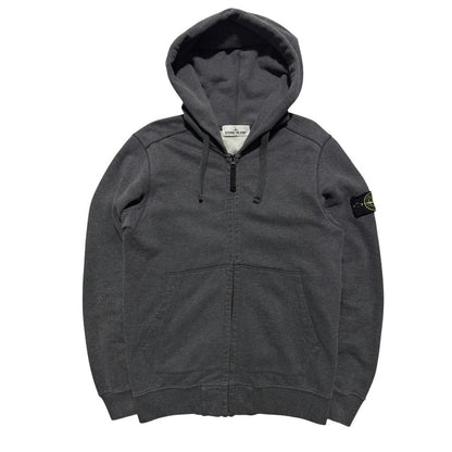 Stone Island Grey Zip Up Hoodie