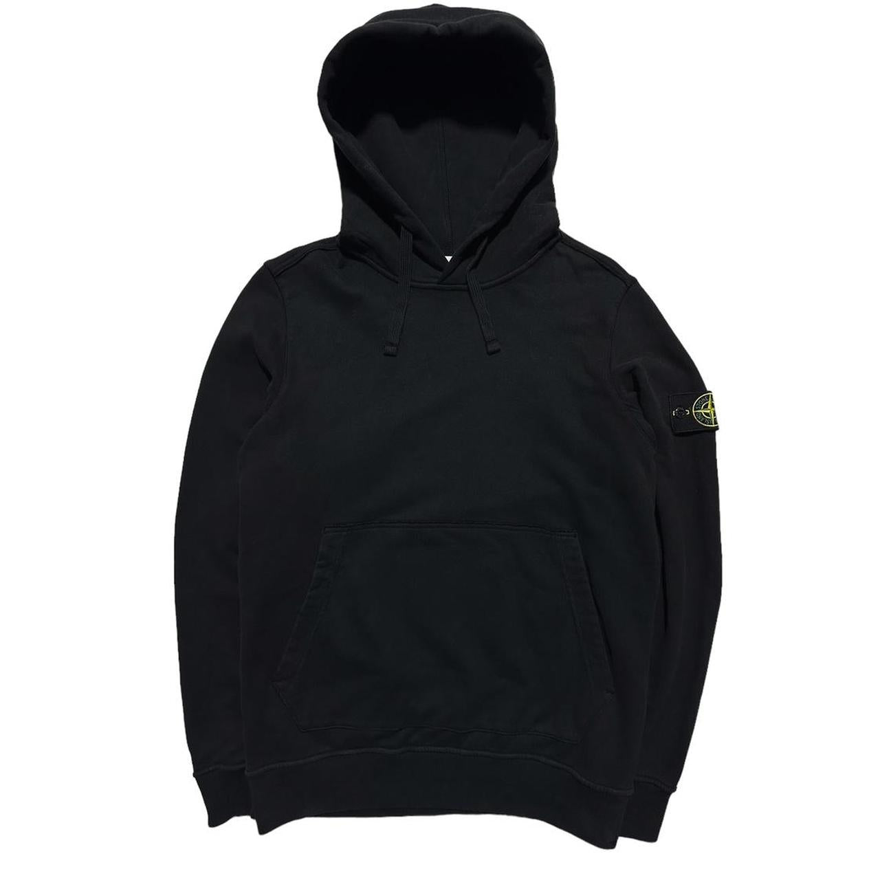 Stone Island Black Pullover Drawstring Hoodie