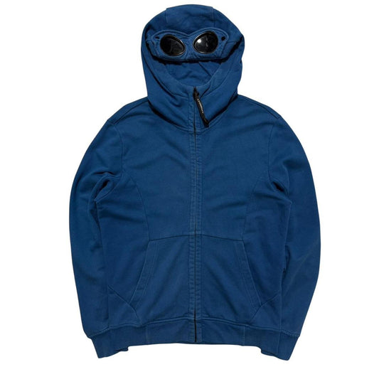 CP Company Blue Full Zip Goggle Hoodie