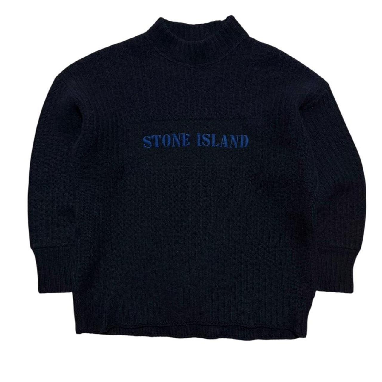 Stone Island Late 80's Heavy Knit Pullover Jumper | Large, Navy